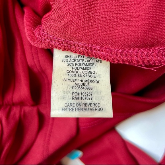 Alice + Olivia Red Silk Long Sleeve Ruched Goddess Mini Dress Size 6 NWT - Picture 14 of 16